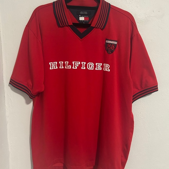 Tommy Hilfiger Red Men's Jersey Shirt - Picture 1 of 4